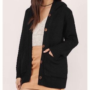 Hooded Faux Fur Lined Cardigan